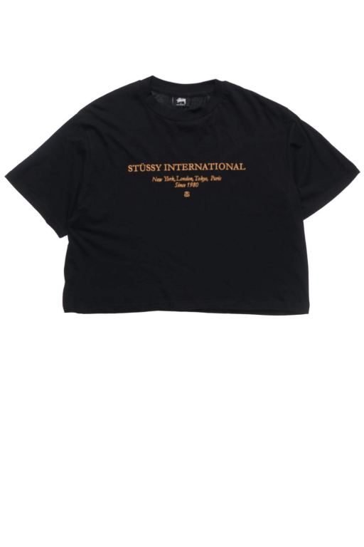 Stussy Womens Holt Boxy T Shirt Black - HOEWV5183